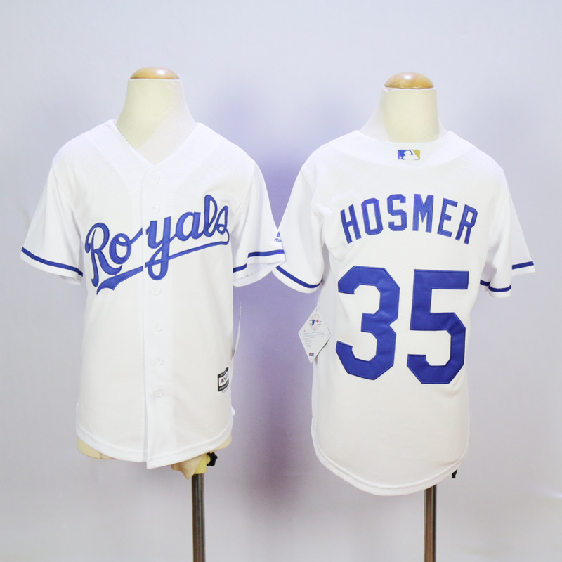 Youth Kansas City Royals #35 Hosmer White MLB Jerseys